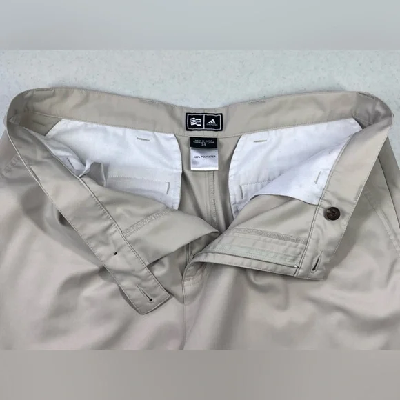 Adidas Men’s 9” Cream Performance Shorts. Pleated Front. Tag Size 34 - Picture 5 of 11